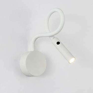 Imagem de Luminária de parede LED de cabeceira, luminária de parede flexível, luminária de leitura de pescoço de ganso, arandelas com fio e interruptor, lâmpadas de cabeceira ajustáveis para estudo de