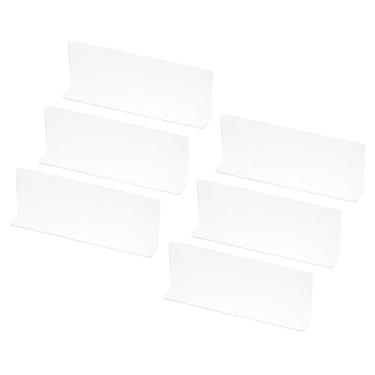 Imagem de PATIKIL Pacote com 6 divisórias de prateleira para organização de armários, 28 x 3,9 x 3,9 cm, separador de armário de acrílico, prateleiras de armário de cozinha, bloqueador para quarto, cozinha