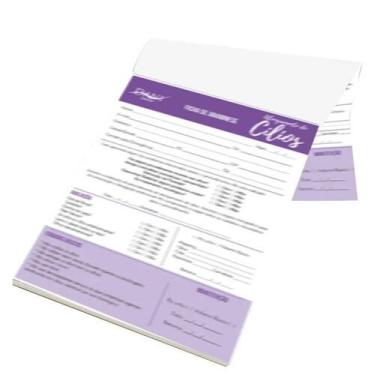 Imagem de Ficha de Anamnese para Alongamento de Cílios - 100 Folhas - Danibeleza