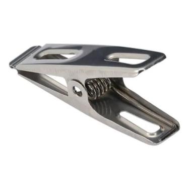 Imagem de kit 20/40 unidades Pregador de roupa metal inox/rampo metal para pendura multiuso(20)