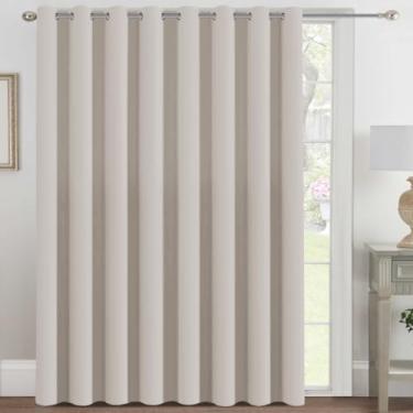 Imagem de H.VERSAILTEX Cortinas blackout para pátio de 250 x 246 cm para portas deslizantes painéis de cortina blackout extral largo divisor de ambiente com isolamento térmico - topo com ilhós, 2,5 m de altura