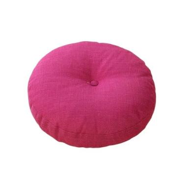 Imagem de pufe Almofada de tecido redondo futon linho espessado almofada chão japonesa(Pink,40x40x10cm)