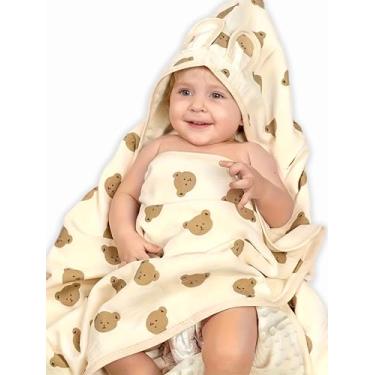 Imagem de Cobertor Swaddel de algodão musselina de bebê, cobertores unissex para meninas e meninos, berço neutro e fofo para recém-nascido, cama de berço grosso, suporte pontilhado, camada dupla 79 x 79 cm