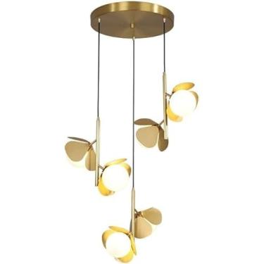 Imagem de Luminária pendente de cobre para sala de cabeceira, lustre de bola, luminária pendente, luminária de teto, luminárias G9 LED, decoração moderna para quarto, luminária suspensa, decoração mod