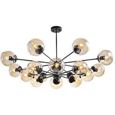 Imagem de Lustres Sputnik de latão 6 luzes, luminárias de teto industriais rústicas de meados do século, luminárias pendentes compatíveis, decoração moderna