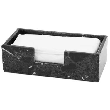 Imagem de Radicaln Caixa de suporte de lenços de mármore de 25,4 cm de zebra preta feita à mão para banheiro, mesa de escritório, sala de estar e bancada de cozinha