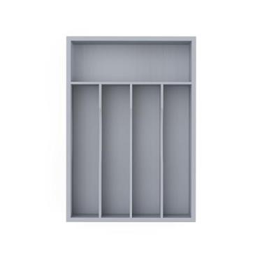 Imagem de Organizador de gaveta de bambu (5 compartimentos, cinza)