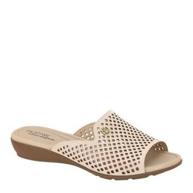 Imagem de Tamanco Anabela Slide Feminino Modare Conforto 7127.258, Creme, 36