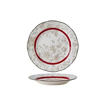 Imagem de Conjunto de pratos personalizados para uso doméstico, simples, lazer, restaurante, negócios, cinza, prato plano de 20 cm