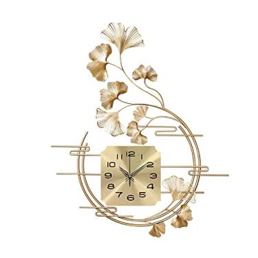 Imagem de ZYHSIJOBAS Relógio de parede moderno feito à mão relógios de parede de metal de ferro quarto sala de estar corredor decoração relógio silencioso restaurante escritório relógios sem tique-taque relógio