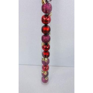 Imagem de Tubo Com 12 Bolas 6CM/5CM/3CM Decoração Pendentes Enfeite Para Arvore 