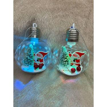 Imagem de Kit 2 Enfeite para arvore de Natal Decoração de Natal Mini Globo Led P