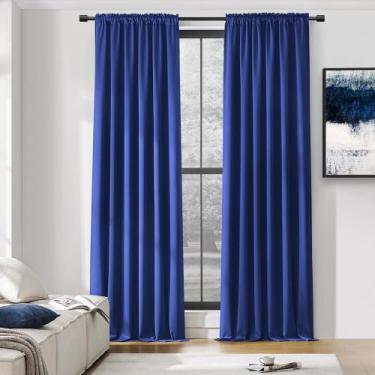 Imagem de Cortina DONREN Royal Blue Blackout 2 painéis 132x244cm