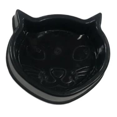 Imagem de Mini comedouro pote ração alimentos gato pet 150ml preto