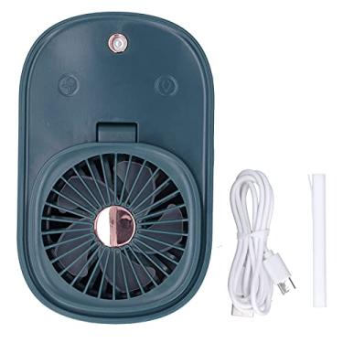 Imagem de Pilipane Ventilador de mesa 2 em 1, ventilador elétrico dobrável de 90 graus, ventilador de mesa portátil com bastão umidificador e cabo USB, ventilador recarregável por USB de ajuste de 3 engrenagens