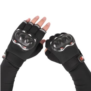 Imagem de Luva Tática Meio Dedo Unissex Antiderrapante para Airsoft, Academia, Musculação, Motoqueiro, Bike, Moto, Ciclismo, Treino, Paintball, Segurança (Preto, Meio Dedo)