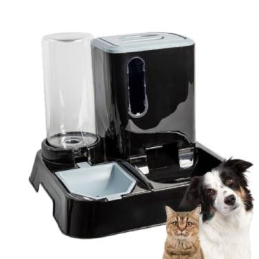 Imagem de Comedouro e Bebedouro Automático para Cães e Gatos - Alimentador Automático Pet com Sistema por Gravidade(Preto)