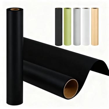 Imagem de Rolo de papel kraft de 61 cm x 500 cm (5 m) - Papel de embrulho natural não branqueado largo para embalagem, artesanato, capa de mesa | Ecológico, reciclável (preto)