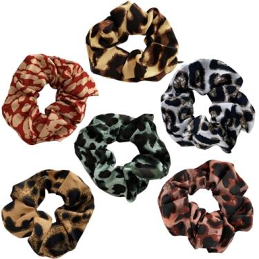 Imagem de MARYLAVENDER Prendedores de cabelo elásticos e espessos estampados para todos os tipos de cabelo, sem costura, pôneis, elásticos para rabo de cavalo, acessórios de cabelo grosso, mulheres, meninas