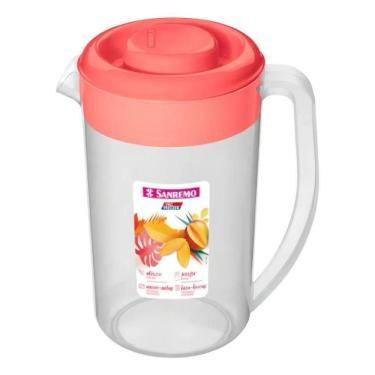Imagem de 2X Jarra Agua Suco Plástico Vai No Freezer Sanremo 2 Litros