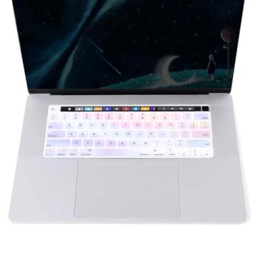 Imagem de Capa de teclado de silicone compatível com MacBook Pro 33.0 cm M2 2023, 2022, 2021 2020 M1 A2338 A2289 A2251 e compatível com MacBook Pro 16 polegadas 2020 2019 A2141 Touch ID, nuvens coloridas