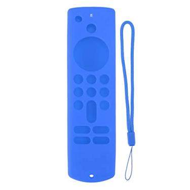 Imagem de Capa de controle remoto de silicone à prova de choque com cordão para Fire TV Stick Lite, capa protetora antiderrapante para uso falso (roxa)