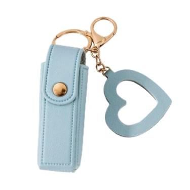 Imagem de Porta-batom portátil de couro PU, porta-chaves, porta-batom, com miniespelho, chaveiro criativo e fofo, protetor labial, batom, viagem, estojo de armazenamento de maquiagem para mulheres (estilo 5)