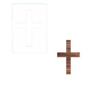 Imagem de Modelos de cruz de Páscoa, modelos de design de cruz acrílica para marcenaria, semana santa, quadros de charcutaria, pintura em madeira, vidro, parede, pedra, paredes, tela 14 x 20 cm