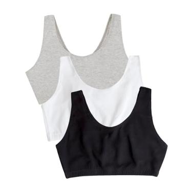 Imagem de Fruit of the Loom Sutiã esportivo feminino estilo regata, Preto/branco/cinza mesclado., 48