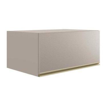 Imagem de Armário Aéreo p/ Cozinha Proença c/ 1 Porta Basculante 80cm Nogueira T