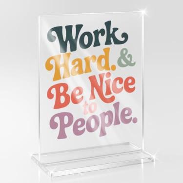 Imagem de Placa de escritório inspiradora com citação motivacional decorações engraçadas inspiradoras animadas presentes para mulheres homens colegas de trabalho terapia escritório trabalho de casa cubículo