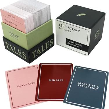 Imagem de 150 peças de cartas de kit de entrevista de história de vida - Cartões de conversa para o Natal Conhecendo suas famílias