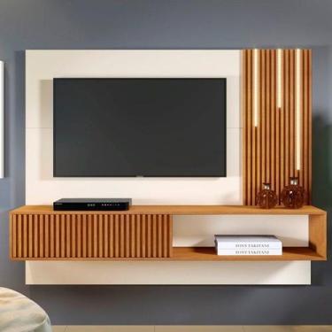 Imagem de Painel Ripado para Tv até 55 Polegadas 100 MDF com LED Cascata Málaga 