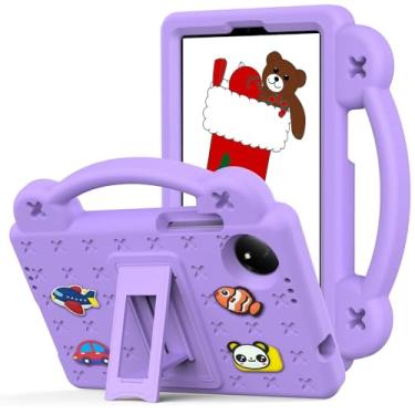 Imagem de YRH Capa para tablet TCL Tab 8 de 8 polegadas (geração 2) modelo 2024, capa infantil de EVA com alça de suporte, roxa