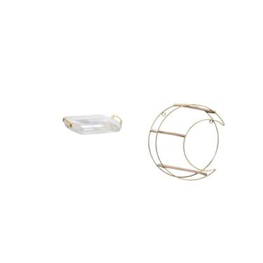 Imagem de Fenteer Organizador de Penteadeira Retangular Nórdico E Prateleira de Parede de Metal Multifuncional Que Economiza Espaço E Oferece Armazenamento Decorativo P