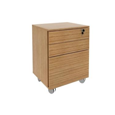 Imagem de Gaveteiro P- Escritório Me4148 C- 3 Gavetas (1 C- Chave) Amêndoa - Tecno Mobili
