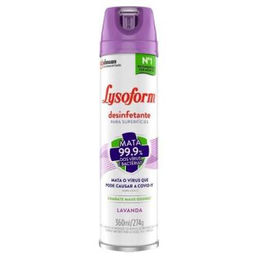 Imagem de Desinfetante Lysoform Aerosol Lavanda 360ML - SC Johnson, Lavanda, 360