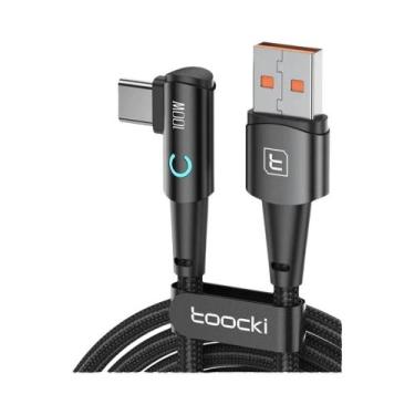 Imagem de Cabo USB C Toocki 6A De 90 Graus Para Carregamento Rápido De 100W Para