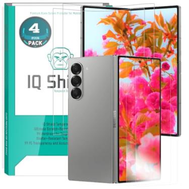 Imagem de IQShield Protetor de tela para Galaxy Z Fold 7 5G (2 vidros temperados externos + 2 películas internas de TPU flexível) antibolhas, resistente a arranhões, compatível com capas, clareza HD para