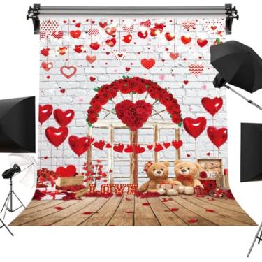 Imagem de Cenário fotográfico para o dia dos namorados, 20 x 3 m, vermelho, rosa, branca, tijolo, parede, madeira, fundo romântico, decoração de festa dos namorados, adereços para fotos