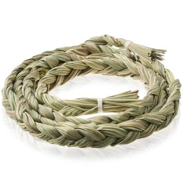 Imagem de Maysing 1 pacote de trança de grama doce para limpeza de manchas, 91 cm trançado à mão Trança de incenso de grama doce espessa, autêntica, meditação cultivada sustentavelmente colhida espiritual