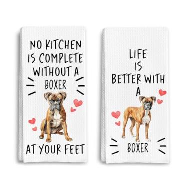 Imagem de Qpenm Toalhas de cozinha boxer para cães, presentes boxer para amantes de cães, mãe, pai, dono, presente, toalhas de mão decorativas para cozinha, 40 x 61 cm, conjunto de 2