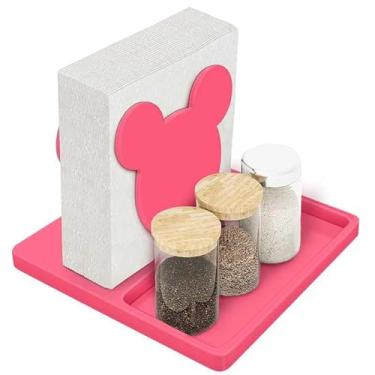 Imagem de Lindo porta-guardanapos, orelhas de rato, dispensador de guardanapo com armazenamento de sal e pimenta, suporte de guardanapo engraçado para decoração de mesa de jantar de cozinha, presentes criativos