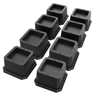 Imagem de MCXYEM Elevador de cama/elevador de cama/elevador de cama/elevador de móveis/elevadores de mesa/elevadores de moldura criar armazenamento sob a cama resistente para ajuste de altura de móveis preto