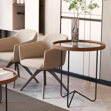 Imagem de Mesa Lateral Bucareste Castanho Preto