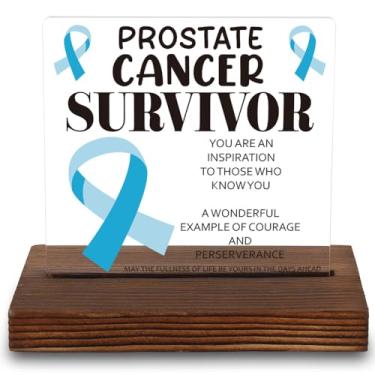 Imagem de VYNWPDFLI Placa acrílica Survivor de câncer de próstata – Tributo inspirador à perseverança e força com citação motivacional, LYY61