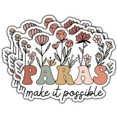Imagem de Adesivo Paras Make It Possible (3 peças) Adesivos engraçados com citação de professor adesivos de vinil à prova d'água para livros, laptops, telefone, garrafas de água, copo Kindle de 7 cm