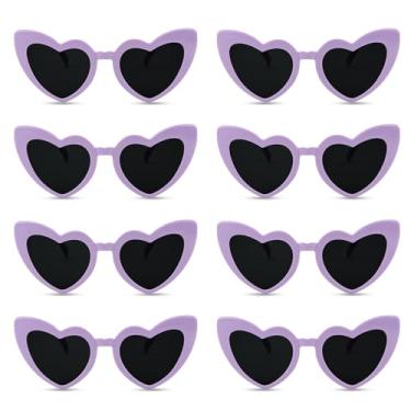 Imagem de Semato Óculos de sol em forma de coração, 8 pares de óculos de sol de despedida de solteira presentes para mulheres e meninas, Roxa, standard