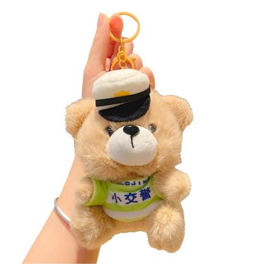Imagem de Chaveiro de pelúcia Police Bear de pelúcia macio para mulheres/homens