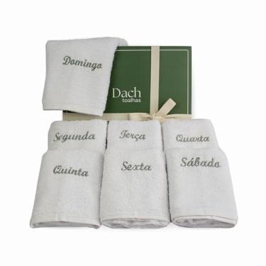 Imagem de Kit 7 Panos De Copa Prato Bordados Semaninha 400g/m² Decorativos - 100% Algodão - Branco Liso